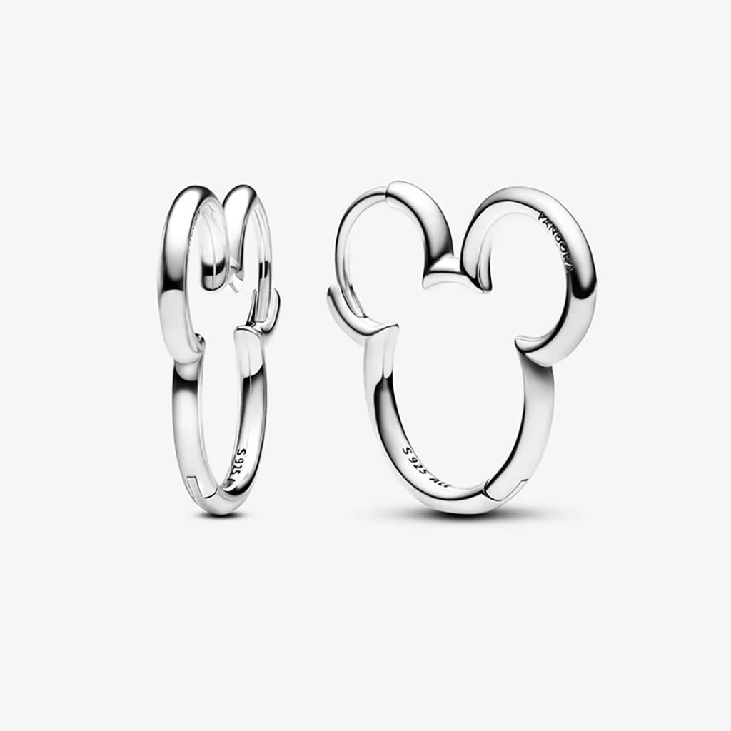 PANDORA : Disney Mickey Mouse Silhouette Hoop Earrings