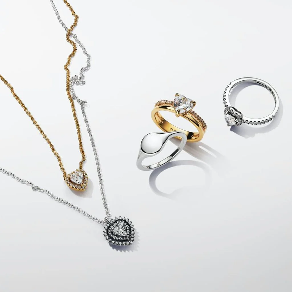 PANDORA : Double Band Heart Ring - Gold - Image 4