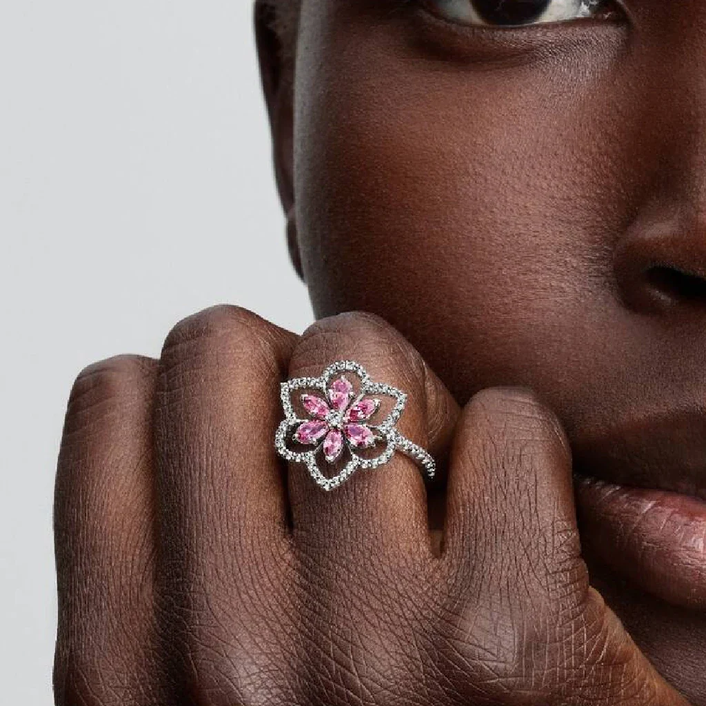Pandora : Double Flower Cocktail Ring - Image 4