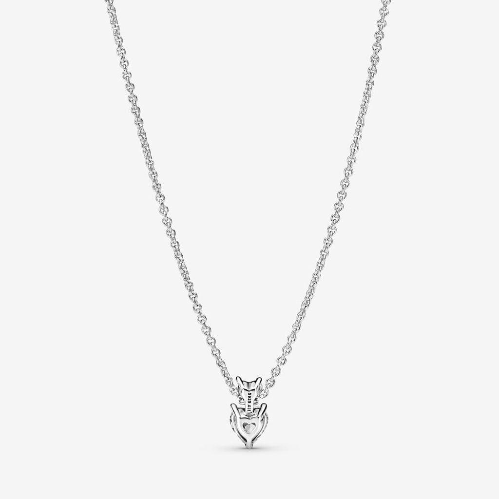 PANDORA : Double Heart Pendant Sparkling Collier Necklace - Image 2