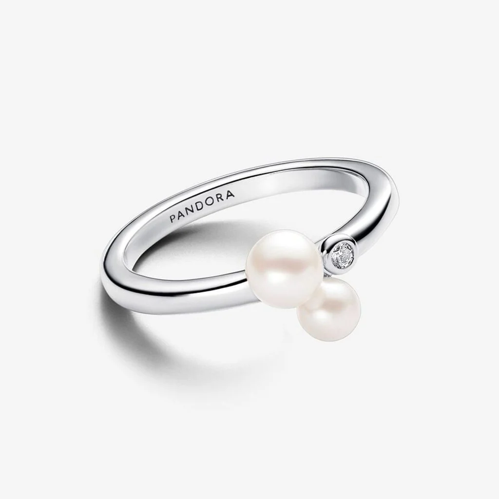 PANDORA : Duo Treated Freshwater Cultured Pearls Ring - Sterling Silver - Image 2