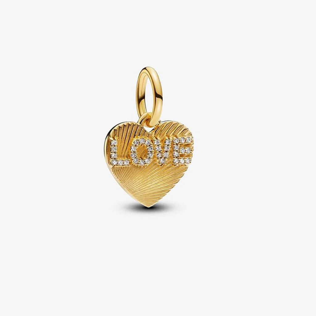 PANDORA : Engravable Love Heart Dangle Charm - Image 2