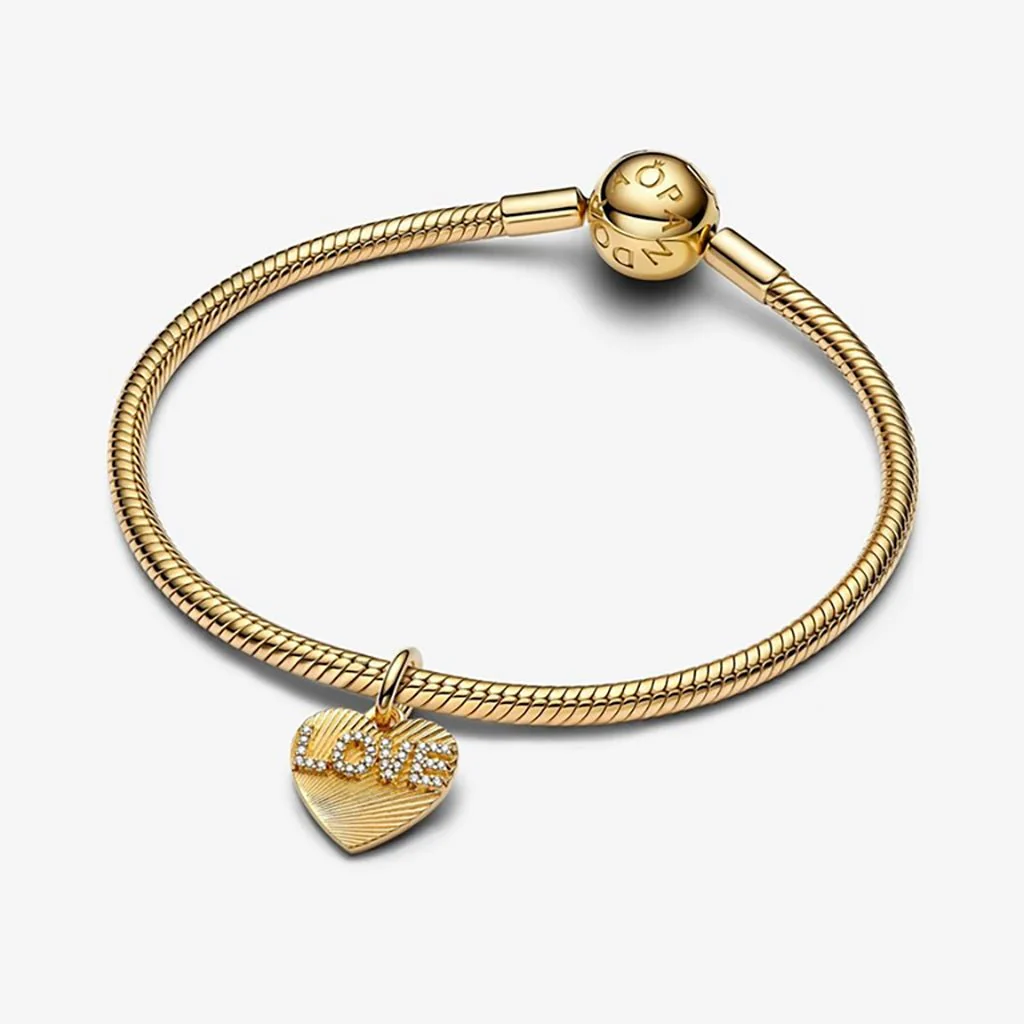 PANDORA : Engravable Love Heart Dangle Charm - Image 4