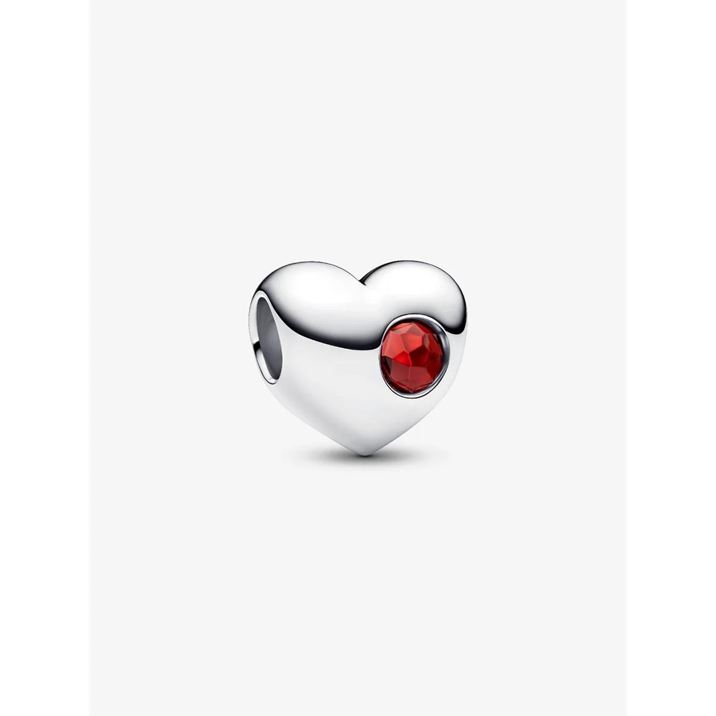 PANDORA : Red Stone Heart Charm
