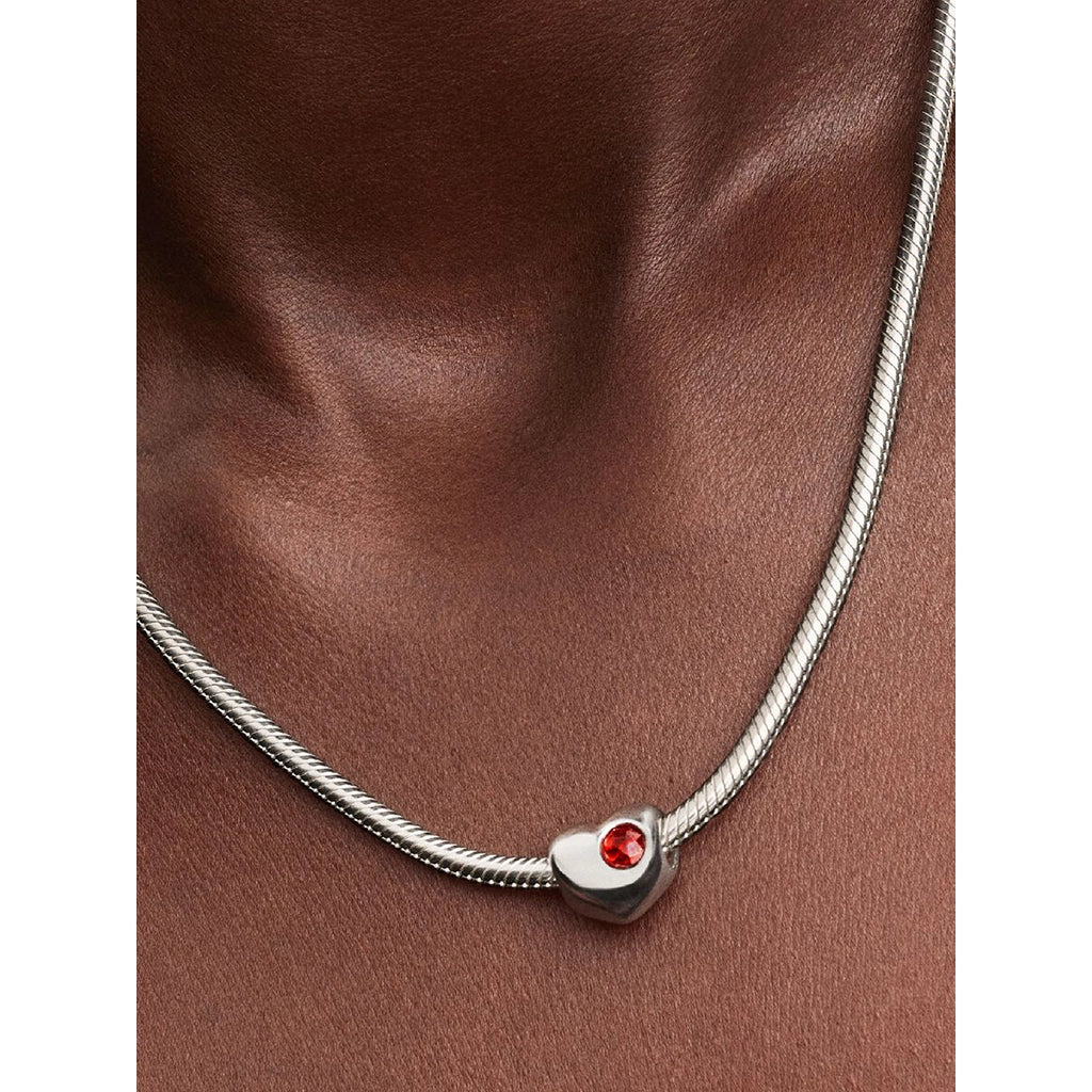 PANDORA : Red Stone Heart Charm - Image 3