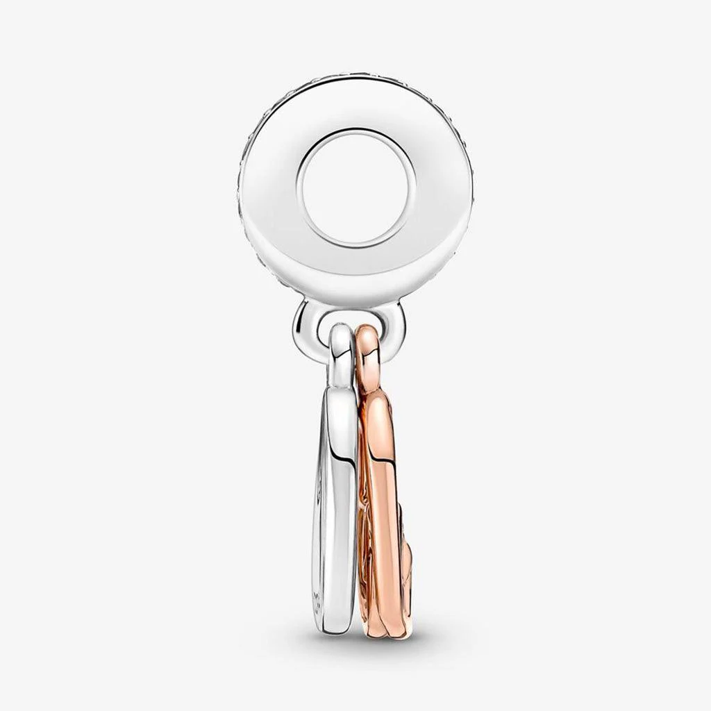 PANDORA : Entwined Infinite Hearts Double Dangle Charm - Image 3