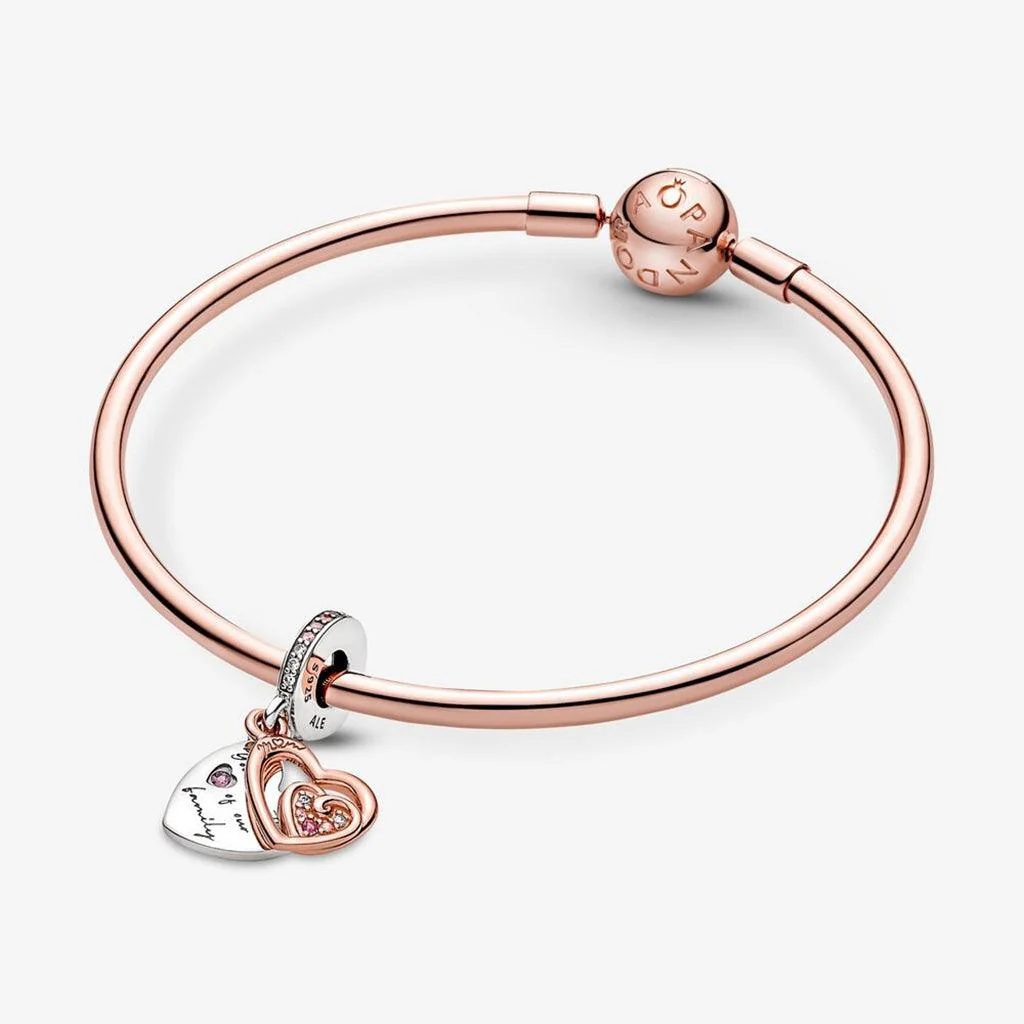 PANDORA : Entwined Infinite Hearts Double Dangle Charm - Image 4