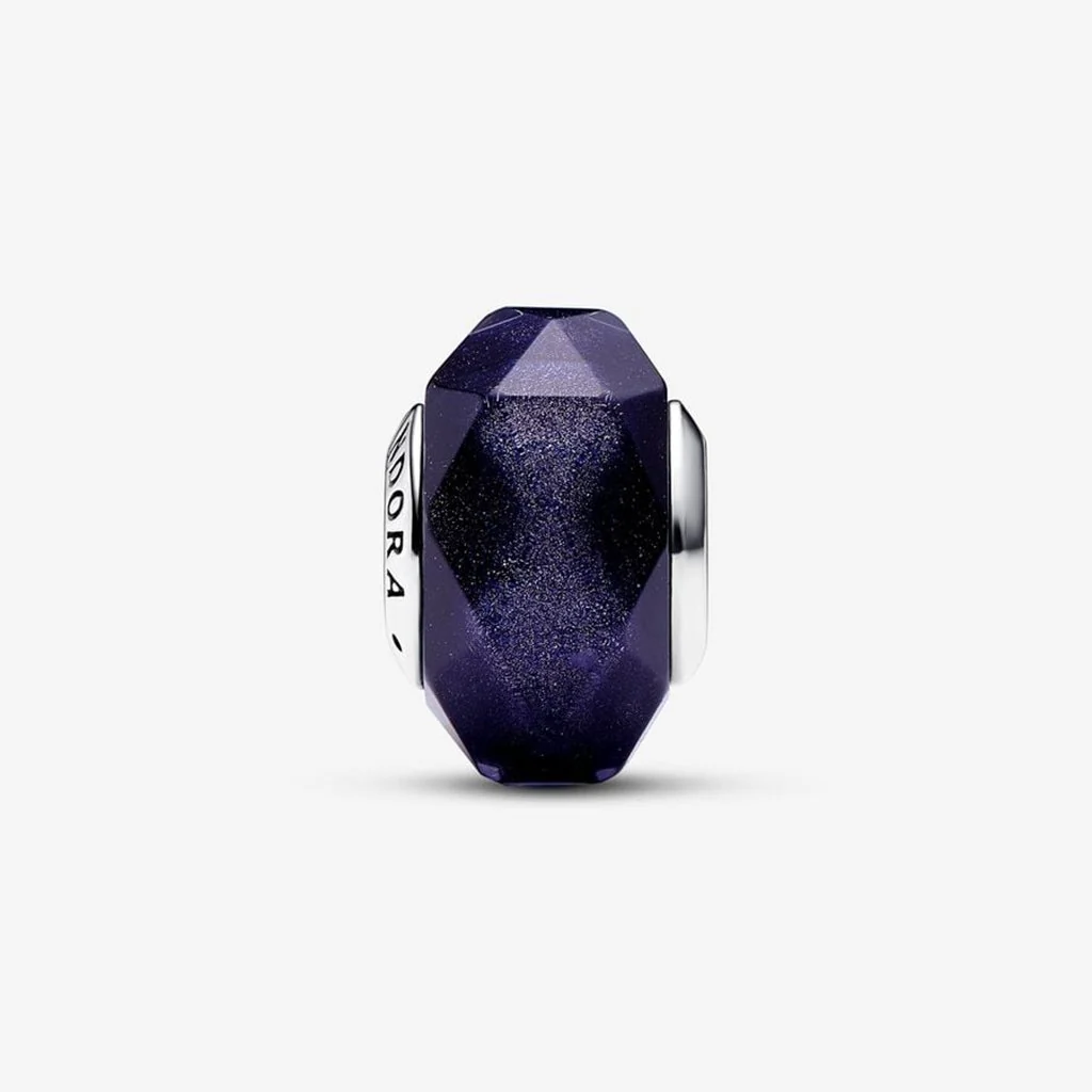 PANDORA : Faceted Blue Murano Glass Charm - Image 2