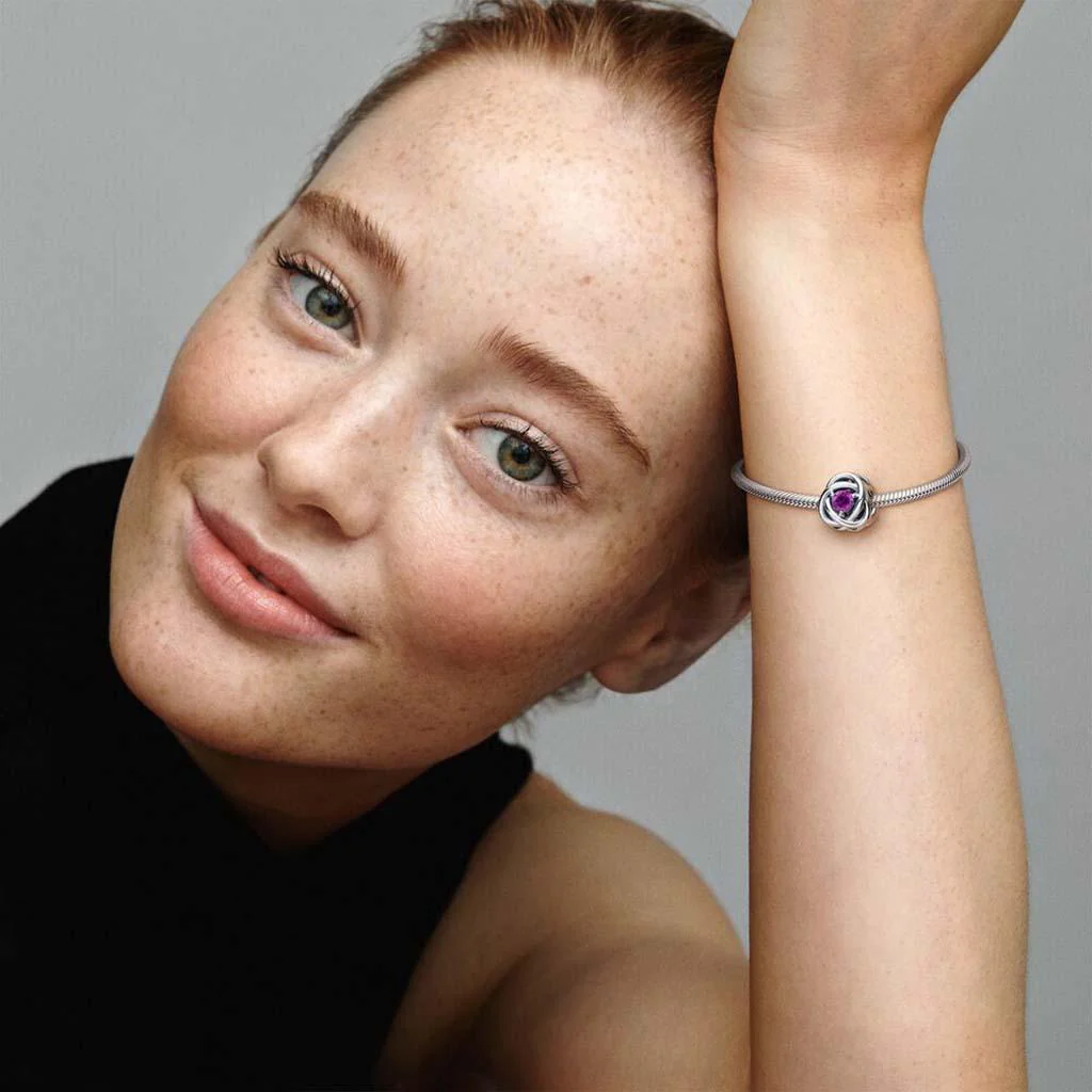 PANDORA : February Circle Charm - Purple Eternity - Image 2