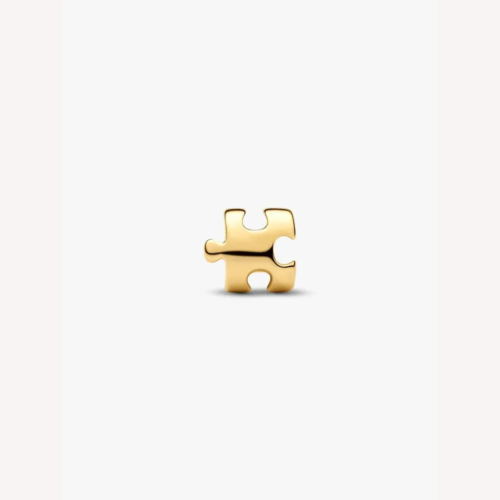 Pandora : Gold Puzzle Piece Mini Charm - Image 2