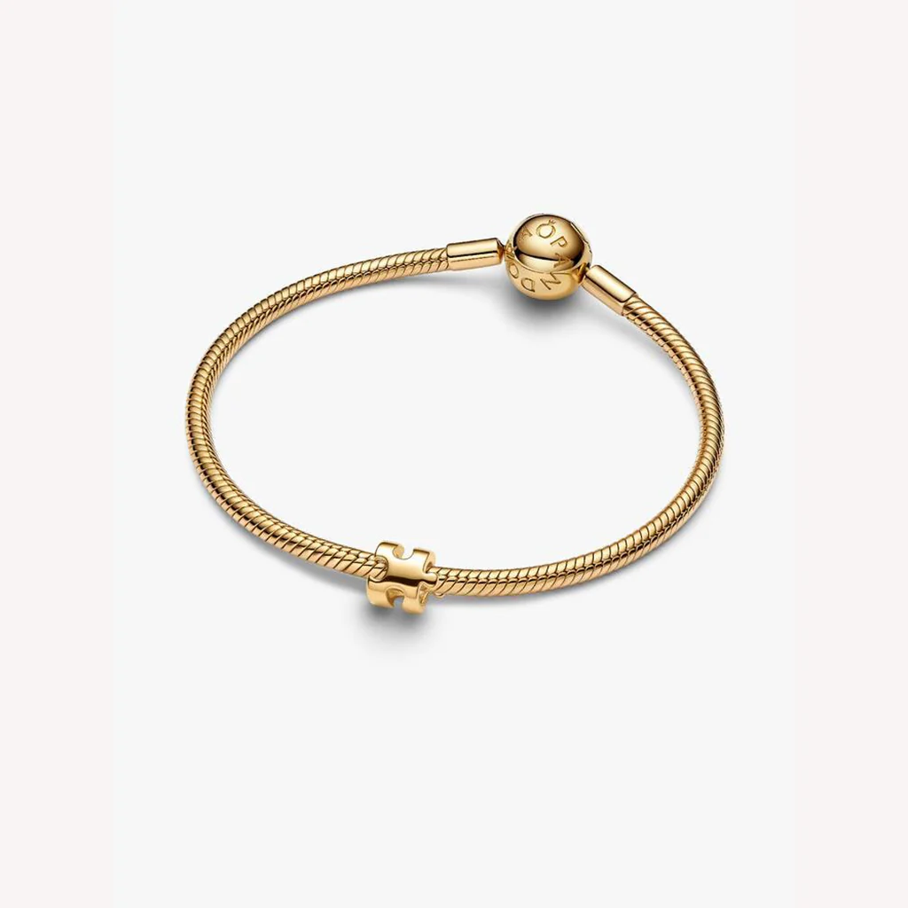 Pandora : Gold Puzzle Piece Mini Charm - Image 3