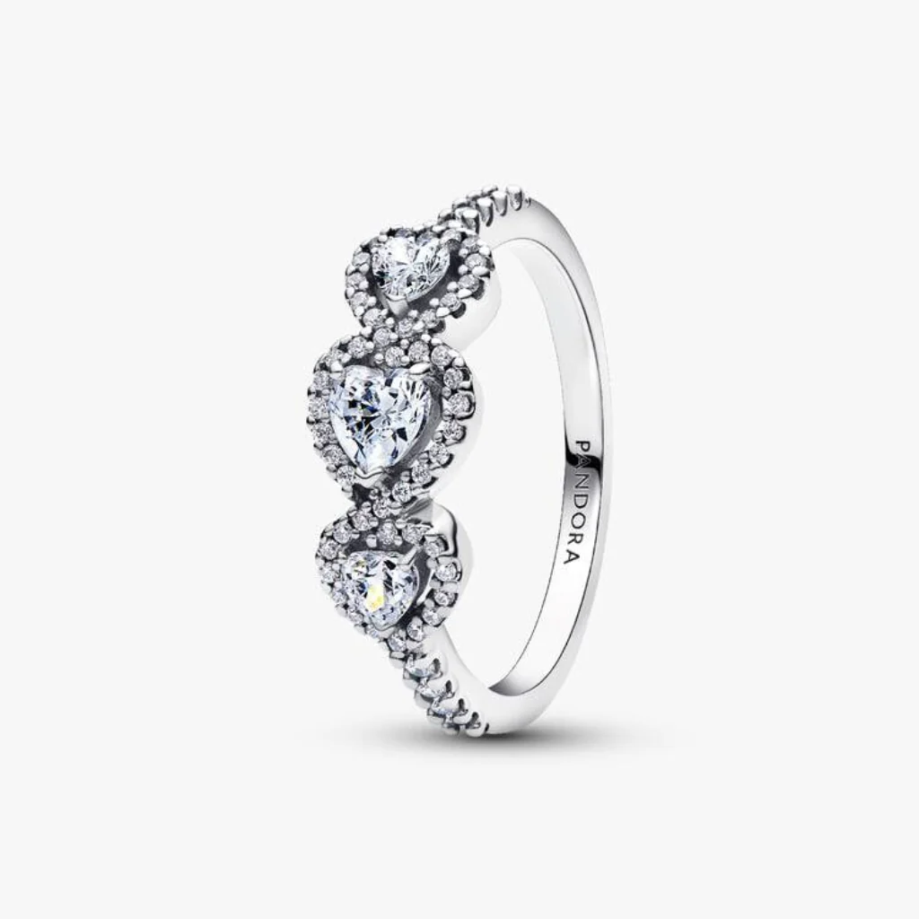 PANDORA : Halo Heart Trilogy Ring - Image 2
