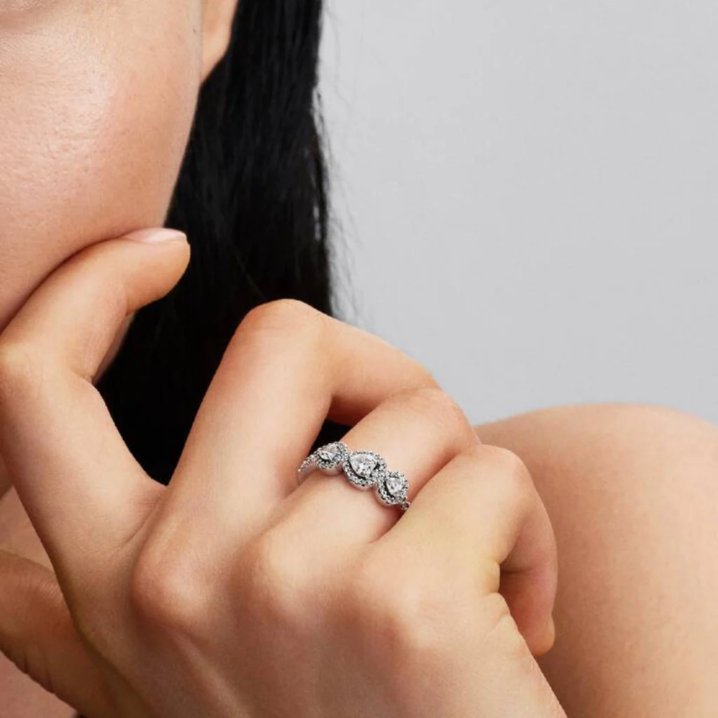 PANDORA : Halo Heart Trilogy Ring - Image 3