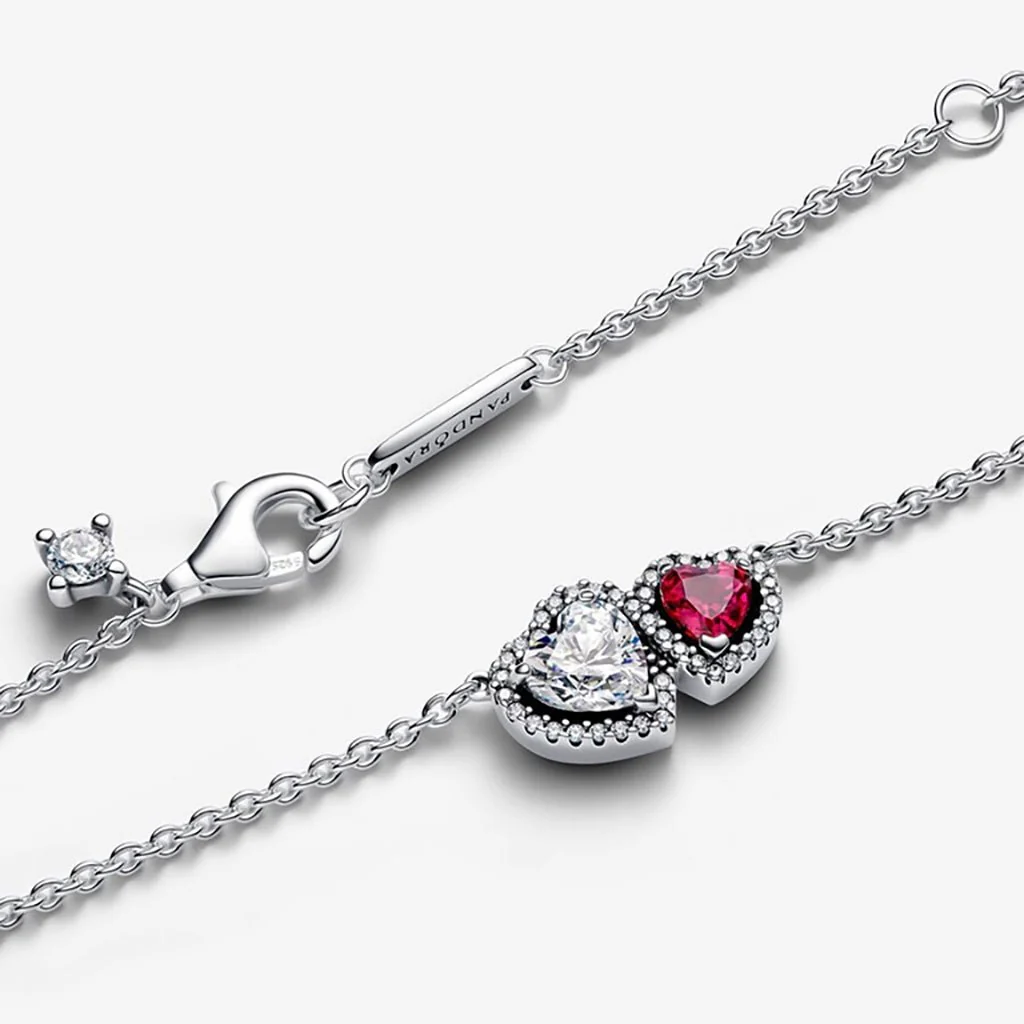 PANDORA : Halo Hearts Pendant Necklace - Image 4