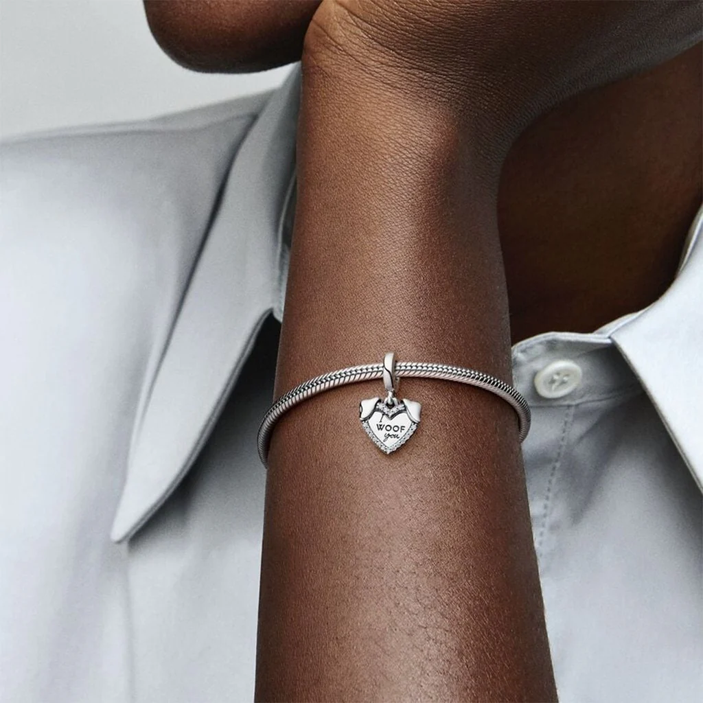 PANDORA : Heart & Dog Double Dangle Charm - Image 3