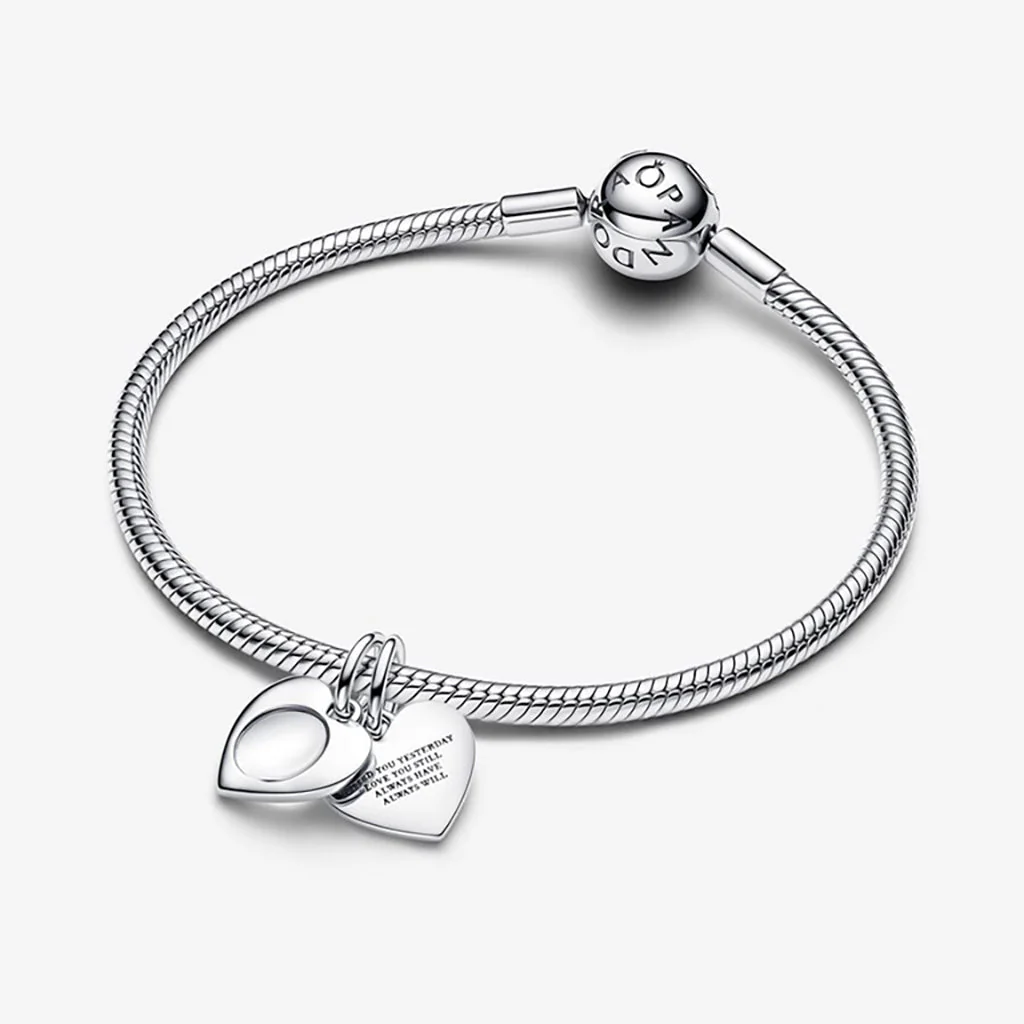 PANDORA : Heart Magnifying Glass Double Dangle Charm - Image 4
