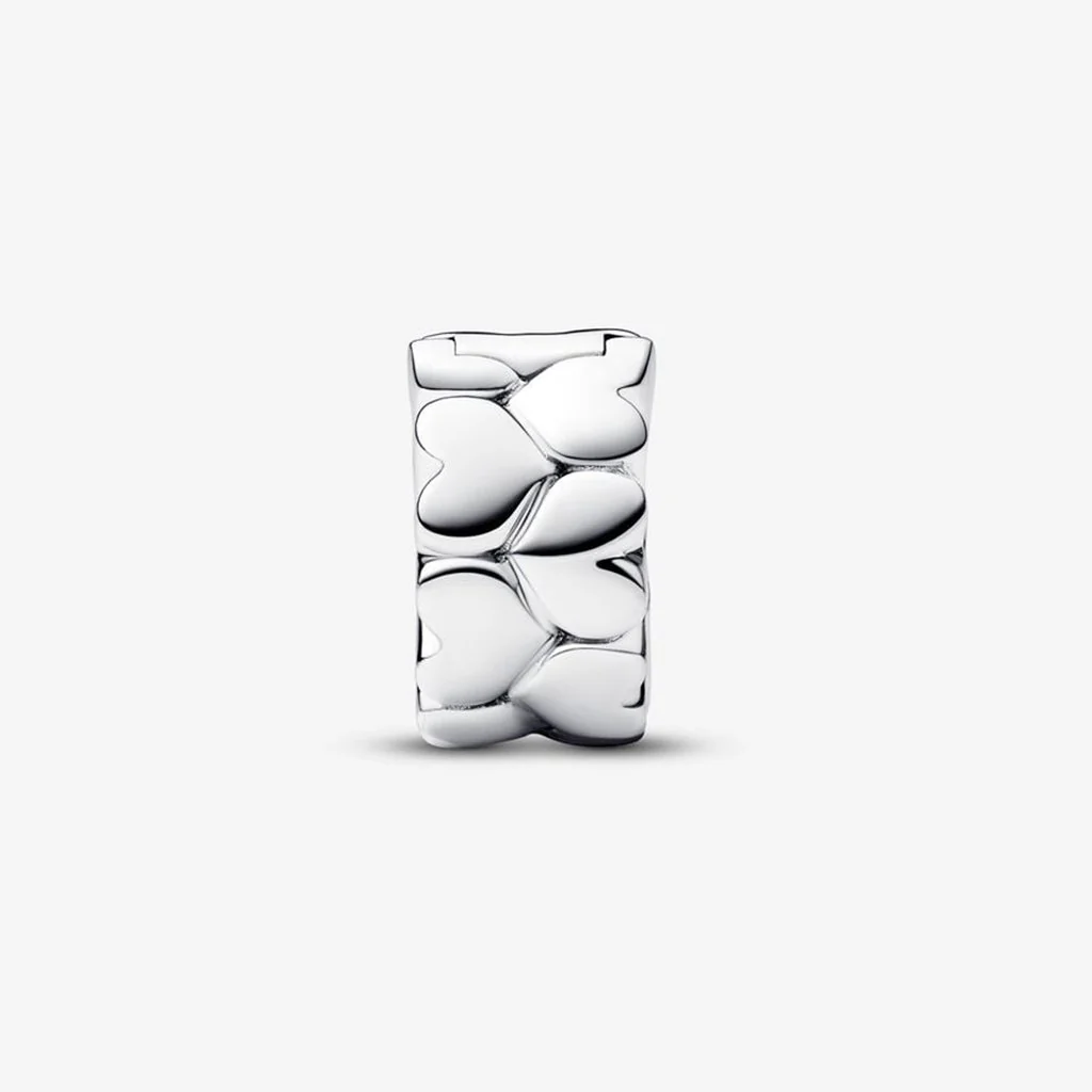PANDORA : Heart Pattern Clip Charm - Image 2
