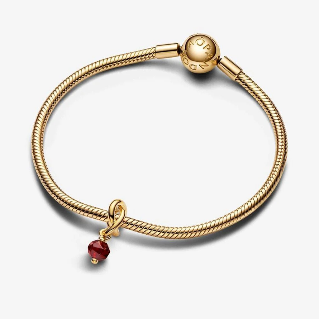 PANDORA : January Red Eternity Circle Dangle Charm - Image 2