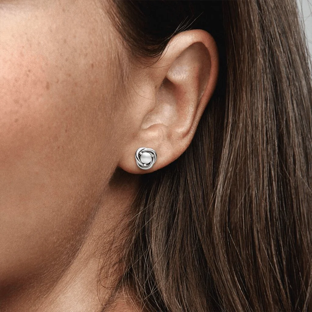 PANDORA : June White Eternity Circle Stud Earrings - Image 3