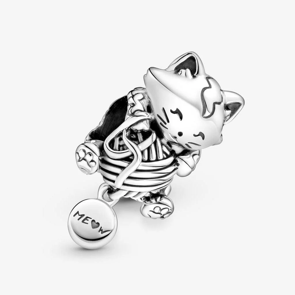 PANDORA : Kitten & Yarn Ball Charm - Image 4
