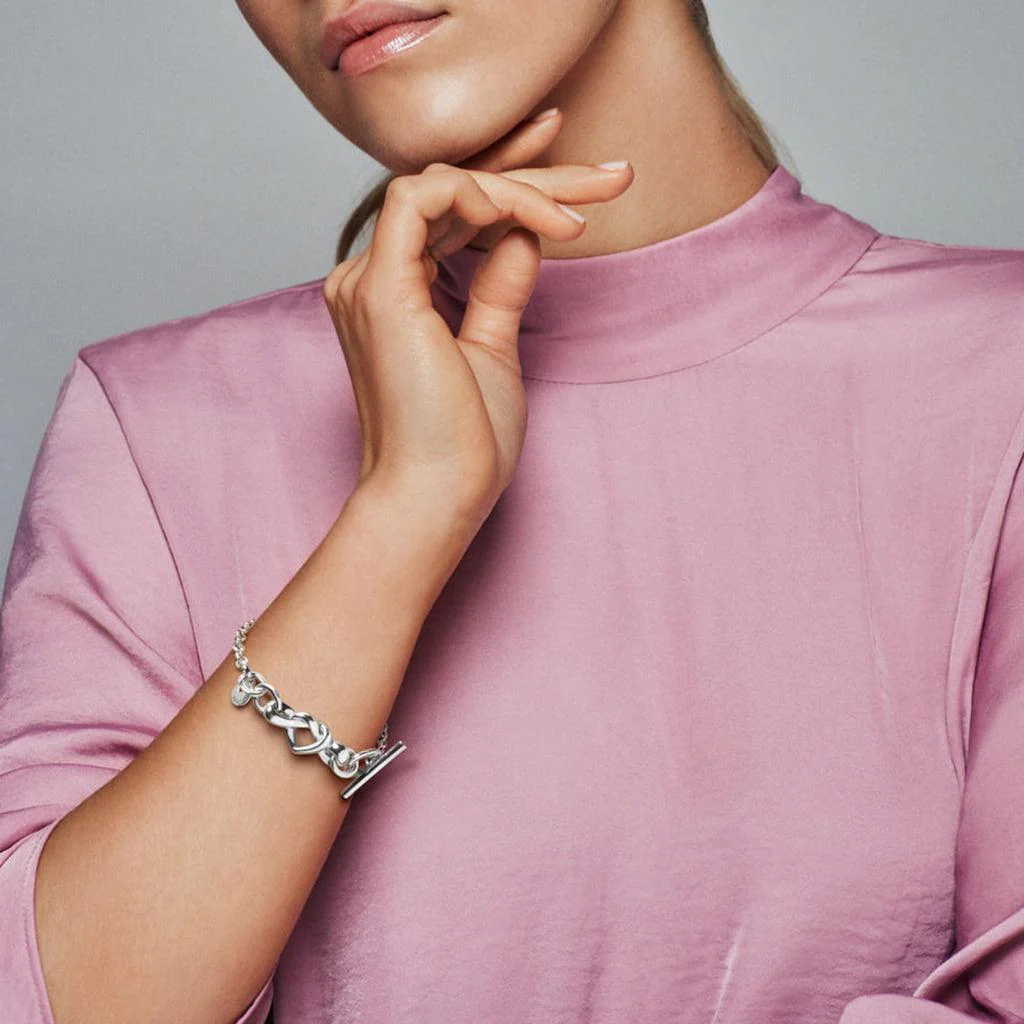 PANDORA : Knotted Heart Sliding Bracelet - Image 2