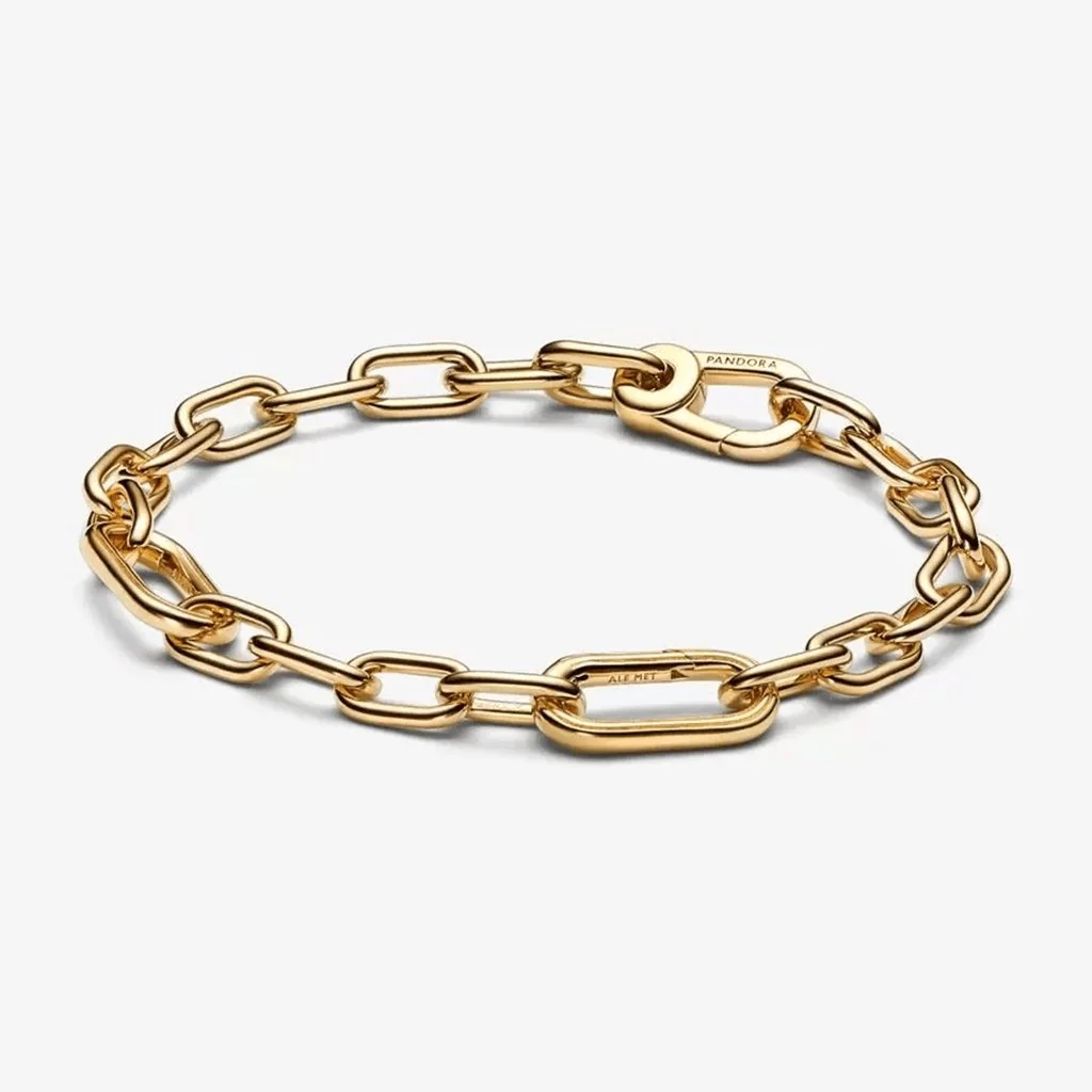 PANDORA : Link Chain Bracelet in Gold Plated - 2 Connectors