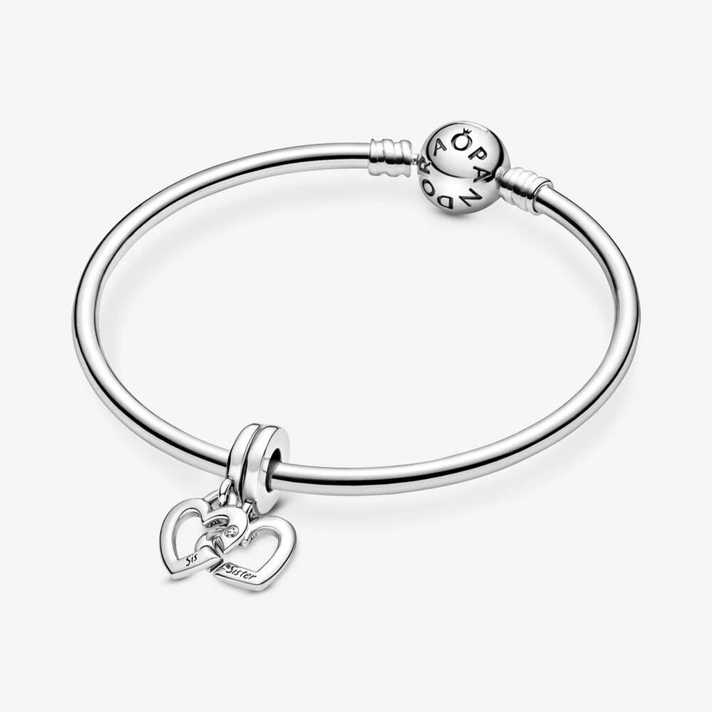 PANDORA : Linked Sister Hearts Split Dangle Charm - Image 5