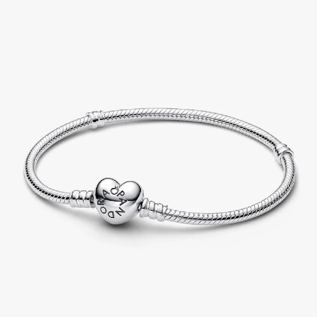 Pandora : Moments Heart & Snake Chain Bracelet