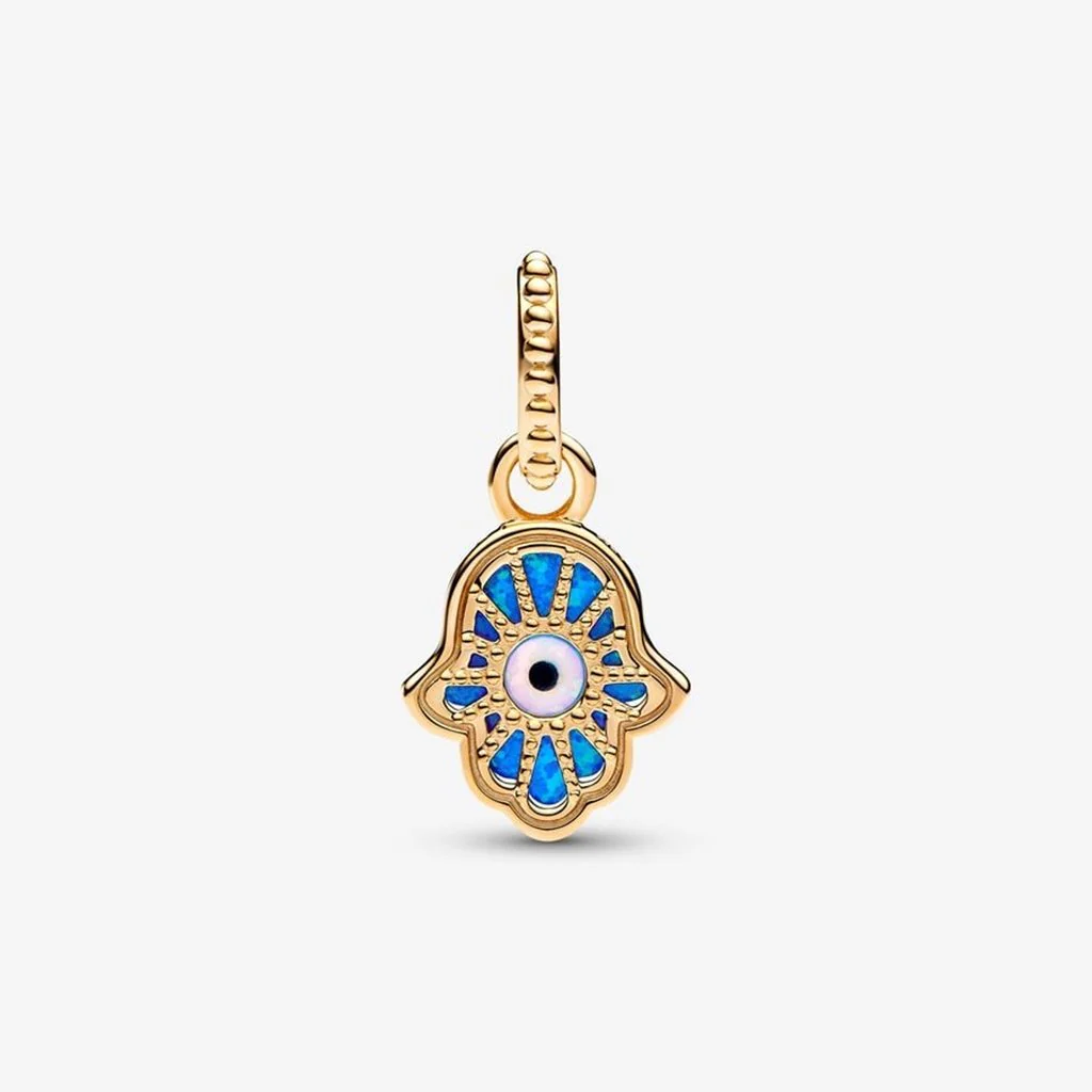 PANDORA : Opalescent Blue Hamsa Hand Dangle Charm - Image 4