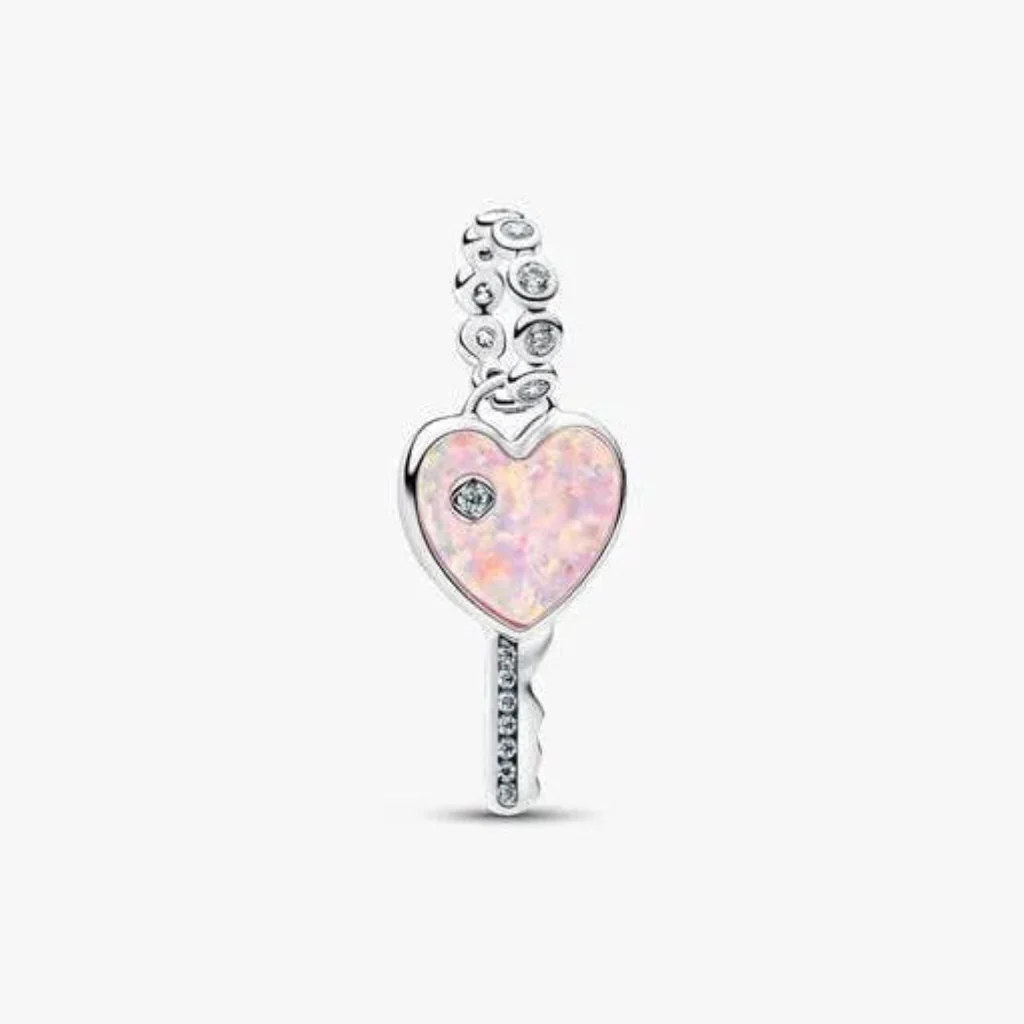 Pandora : Opalescent Heart Key Dangle Charm