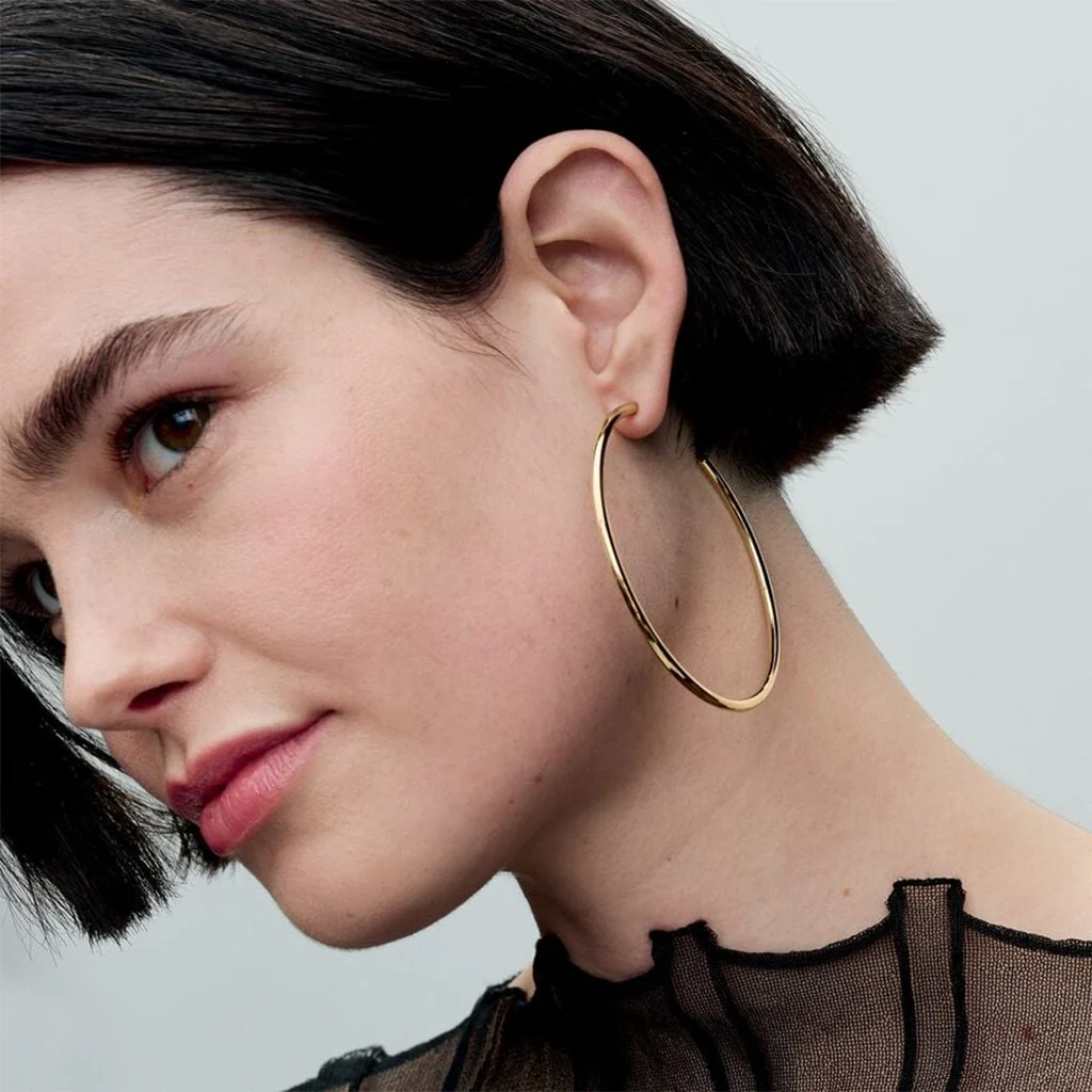 PANDORA : Open 65 mm Hoops Earrings in Gold - Image 4