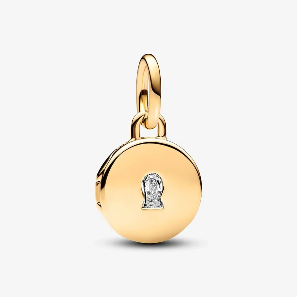 PANDORA : Openable & Engravable Love Locket Dangle Charm - 14k Gold-plated unique metal blend