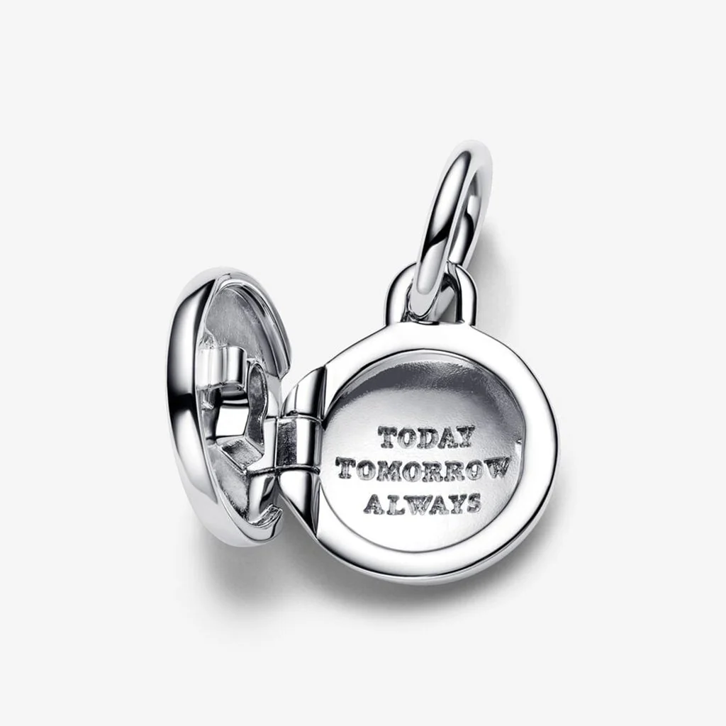 PANDORA : Openable & Engravable Love Locket Dangle Charm - Sterling Silver - Image 7