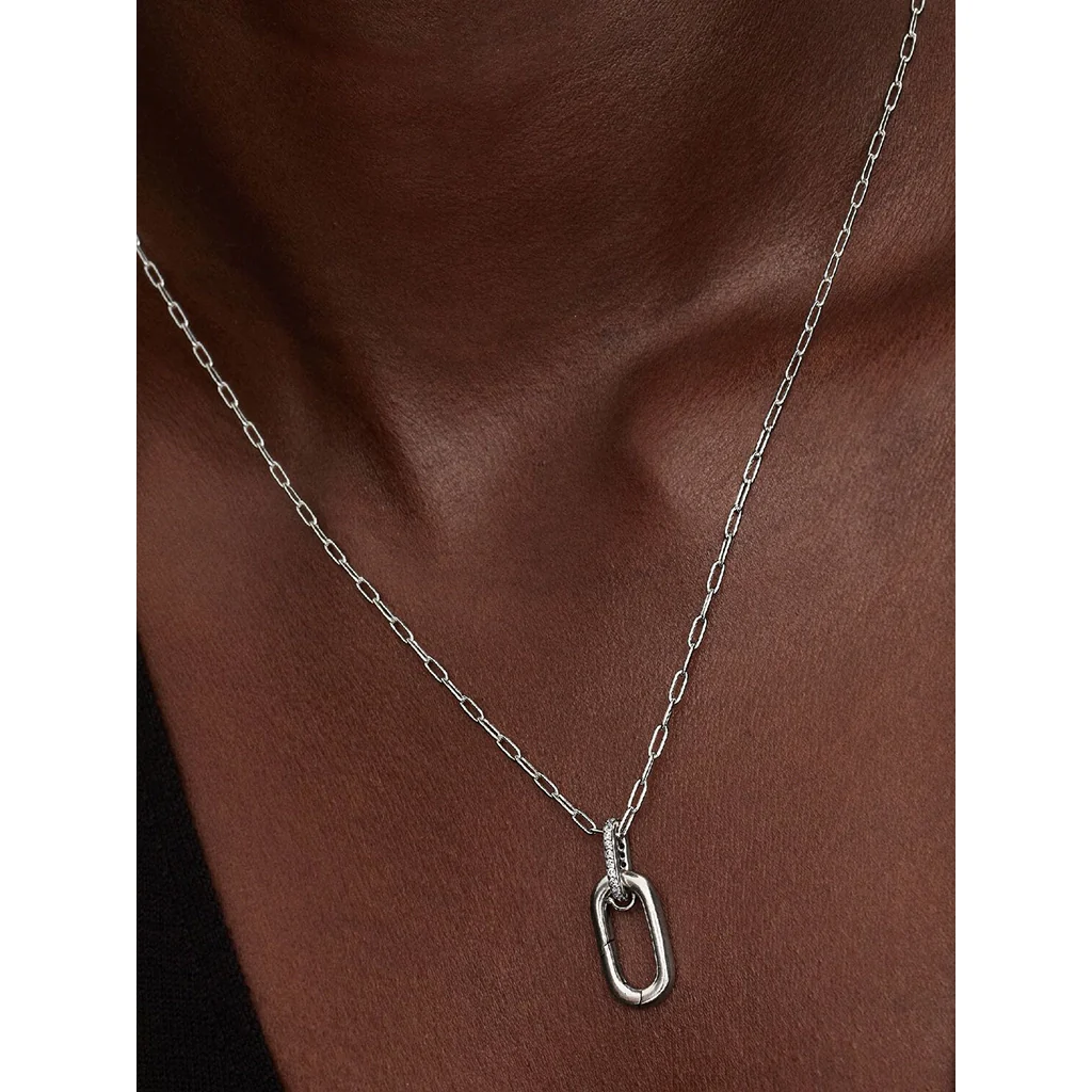 PANDORA : Openable Link Pendant Necklace - Silver - Image 2