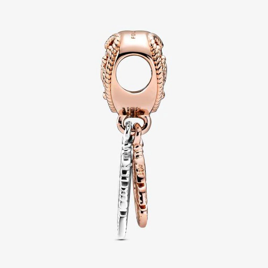 PANDORA : Openwork Heart & Two Feathers Dreamcatcher Charm - Image 4