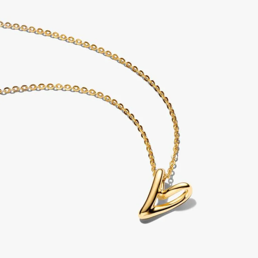Pandora : Organically Shaped Heart Small Pendant Necklace
