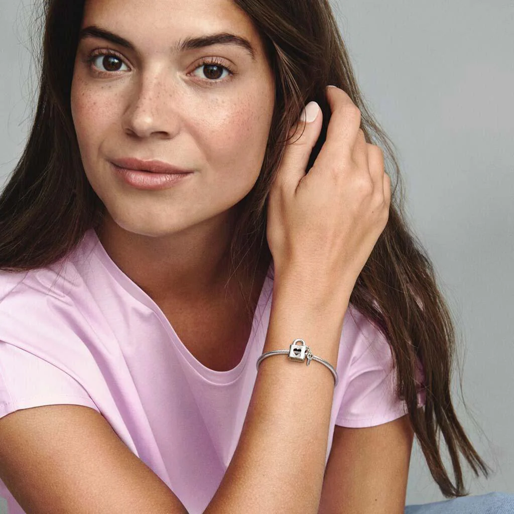 PANDORA : Padlock & Heart Key Charm - Image 6