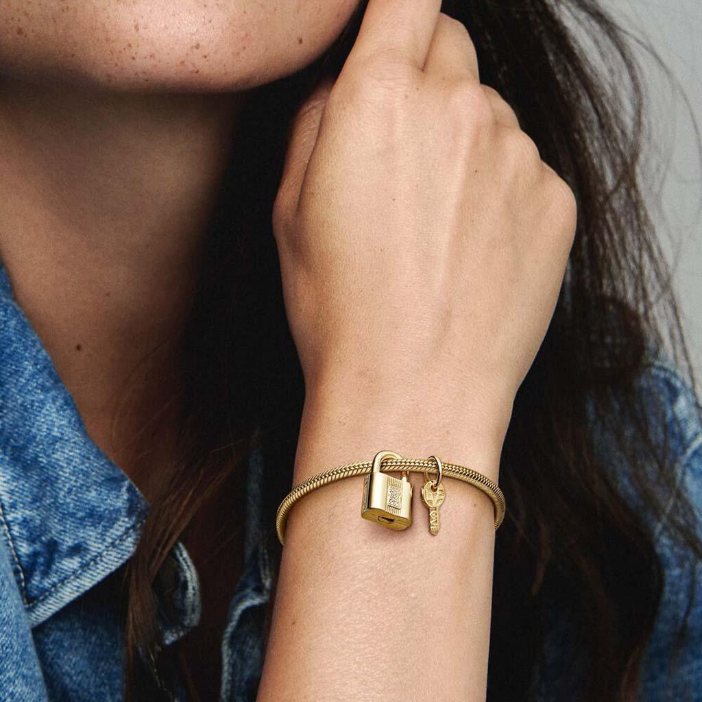 PANDORA : Padlock & Key Dangle Charm - Image 6