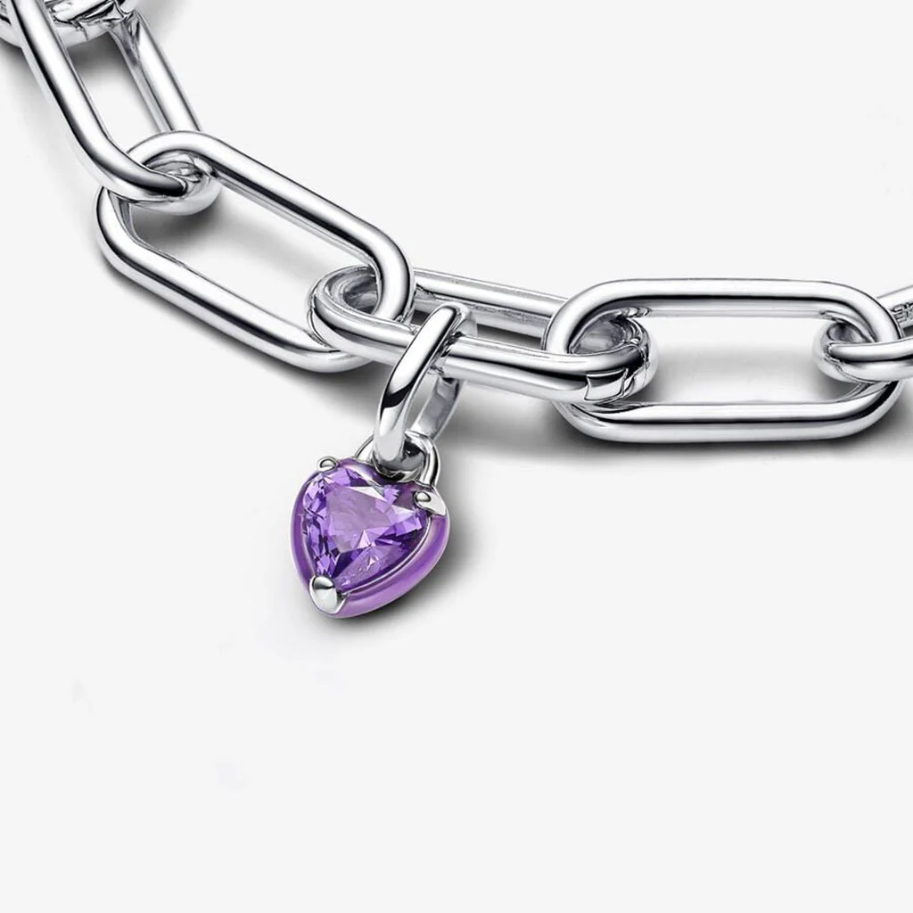 PANDORA : Pandora ME Purple Chakra Heart Mini Dangle Charm - Image 3