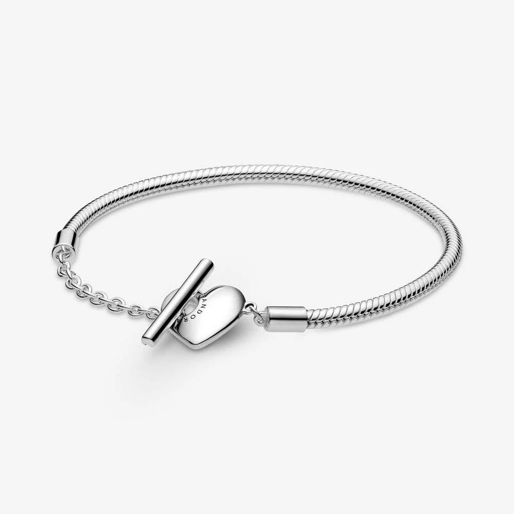 PANDORA : Pandora Moments Heart T-Bar Snake Chain Bracelet - Image 2