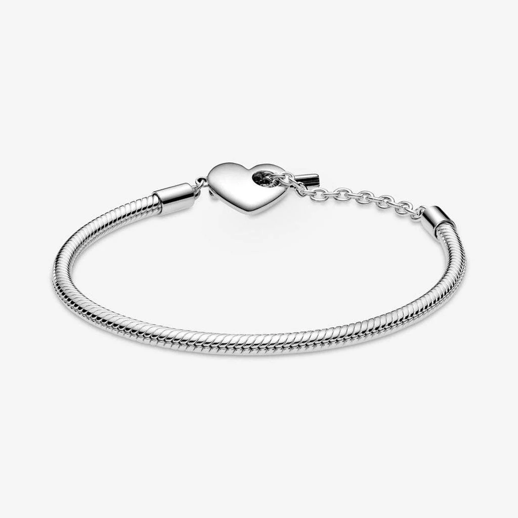 PANDORA : Pandora Moments Heart T-Bar Snake Chain Bracelet - Image 4