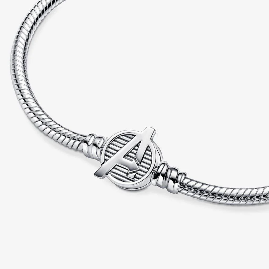 PANDORA : Pandora Moments Marvel The Avengers Logo Clasp Snake Chain Bracelet - Image 4
