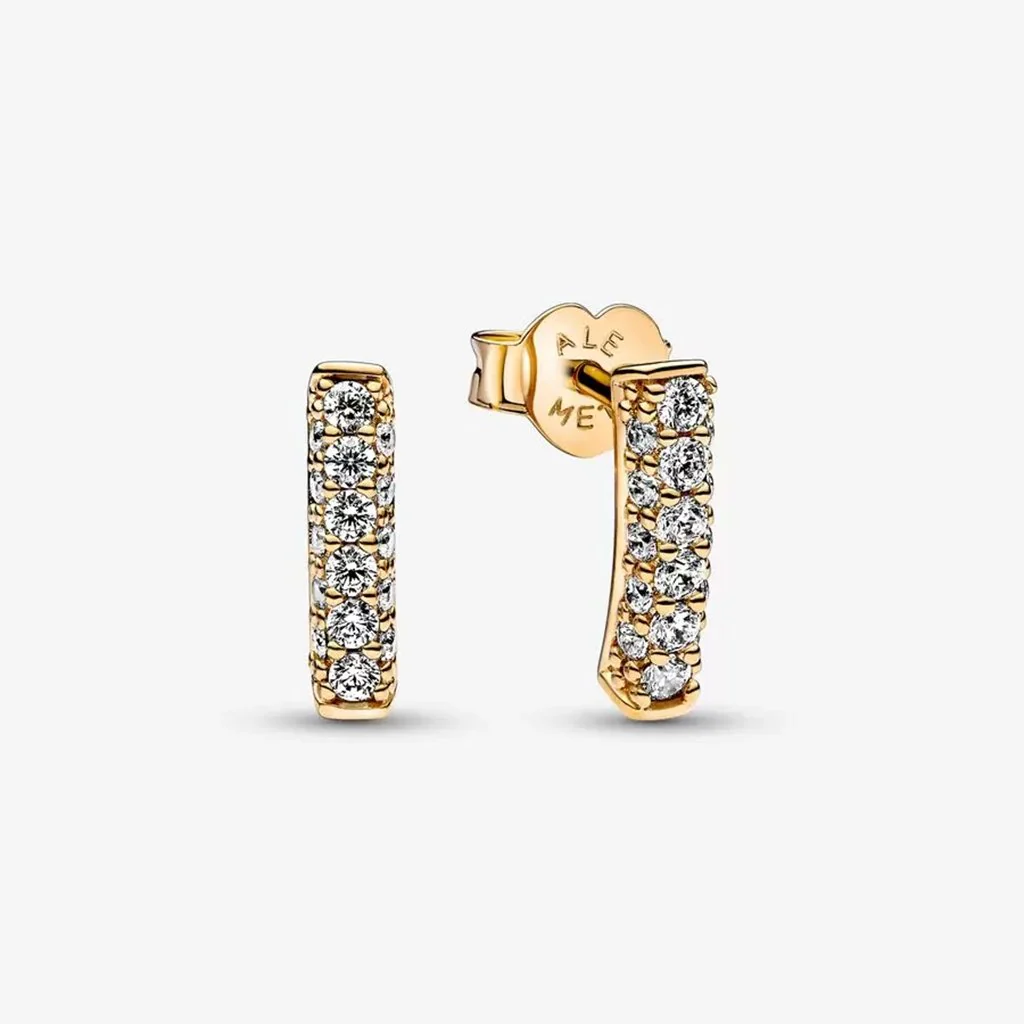 PANDORA : Pandora Timeless Pavé Single-row Bar Stud Earrings