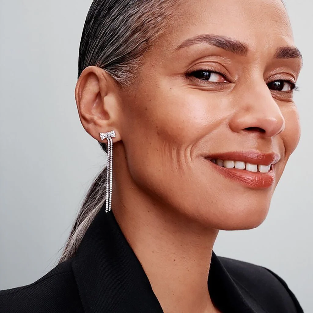 PANDORA : Pavé Bow Drop Earrings - Image 2