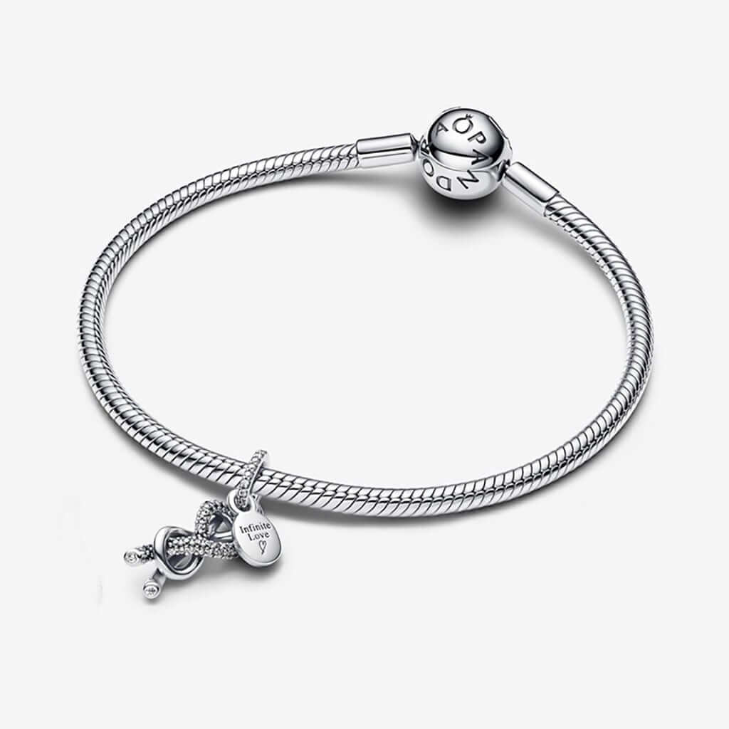 PANDORA : Pavé Infinity Knot Dangle Charm - Sterling Silver - Image 3