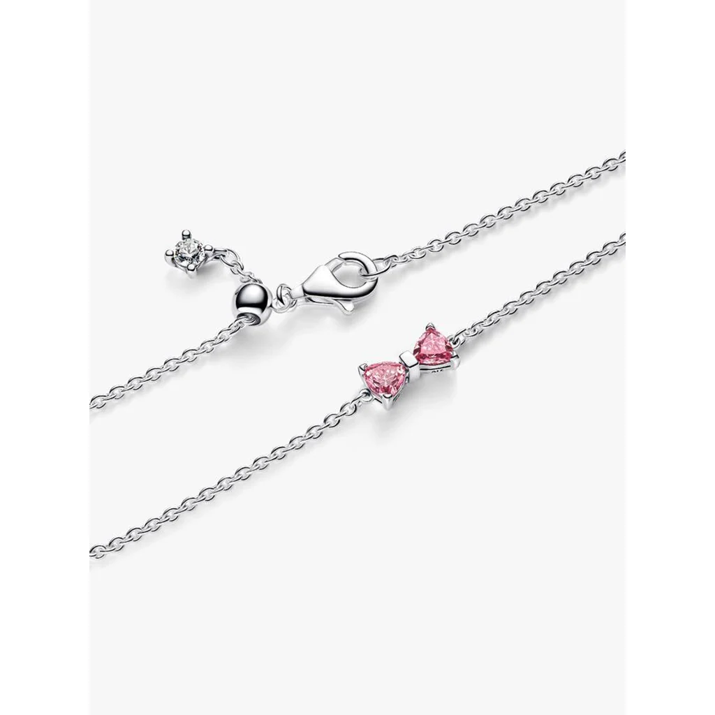 PANDORA : Pink Bow Chain Bracelet - Image 3