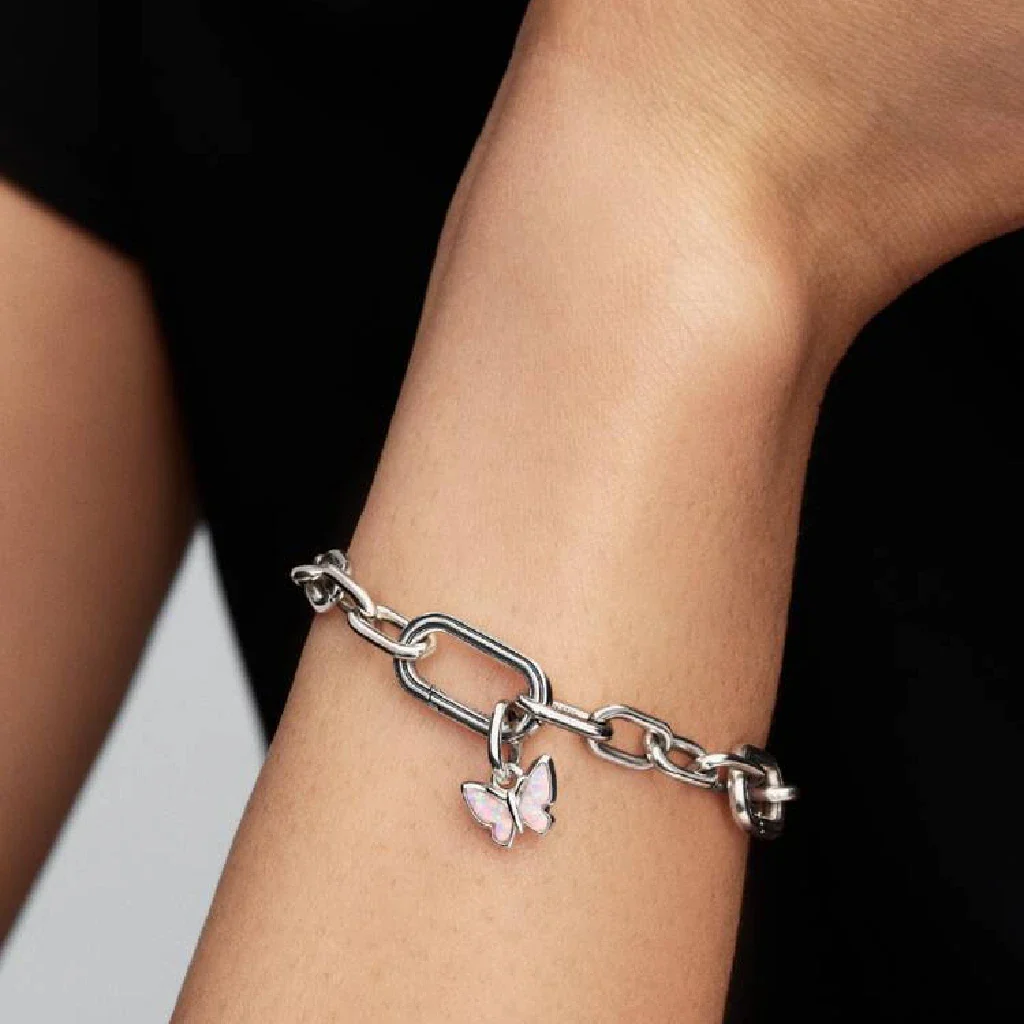 Pandora : Pink Butterfly Mini Dangle Charm - Image 5