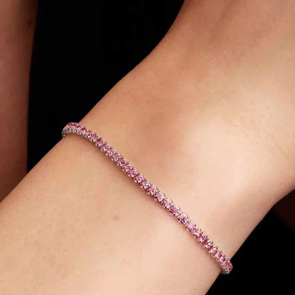 Pandora : Pink Small Tennis Bracelet - Image 3