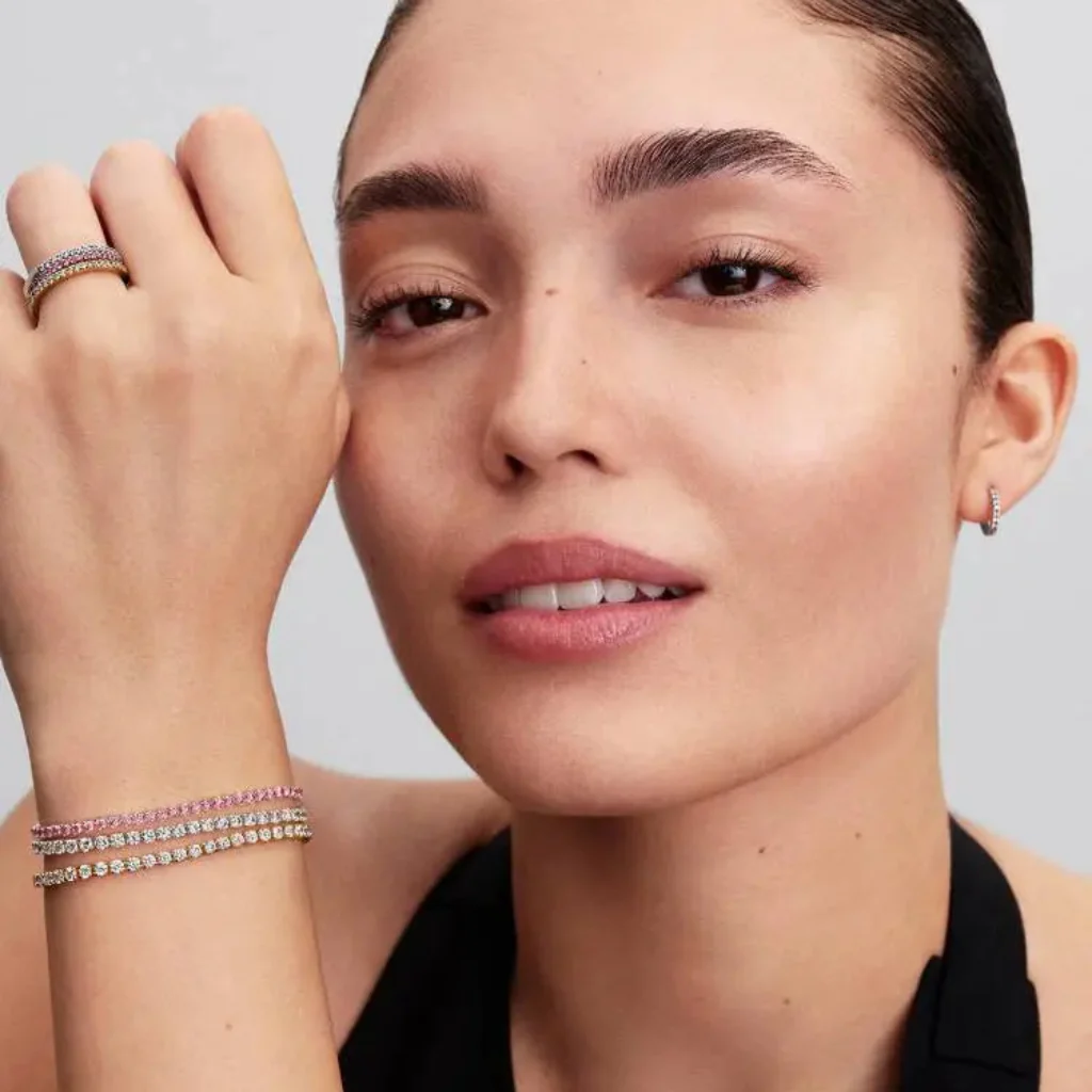 Pandora : Pink Small Tennis Bracelet - Image 4