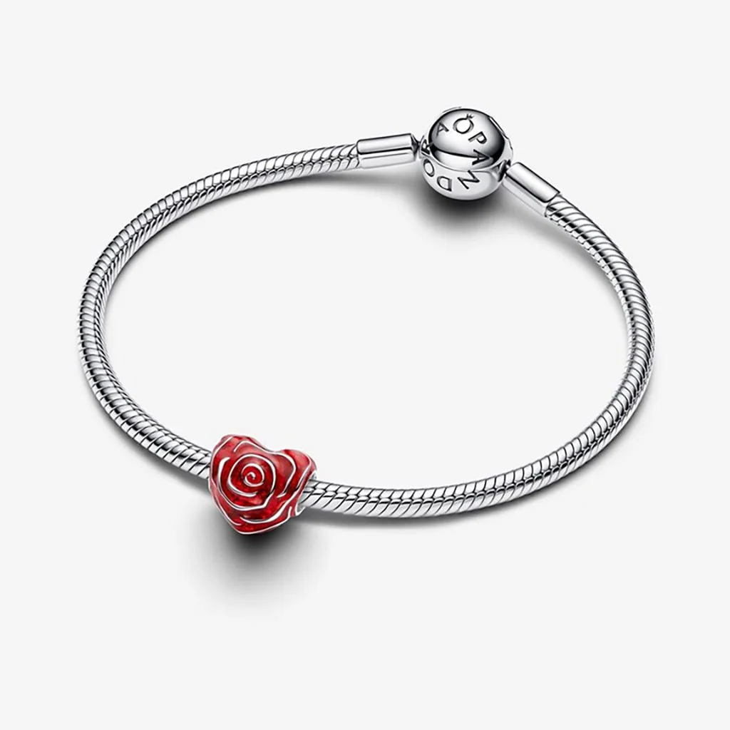 PANDORA : Rose Heart Charm - Image 3